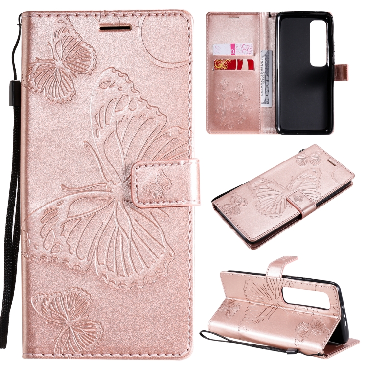 

For Xiaomi Mi 10 Ultra 3D Butterflies Embossing Pattern Horizontal Flip Leather Case with Holder & Card Slot & Wallet(Rose Gold)