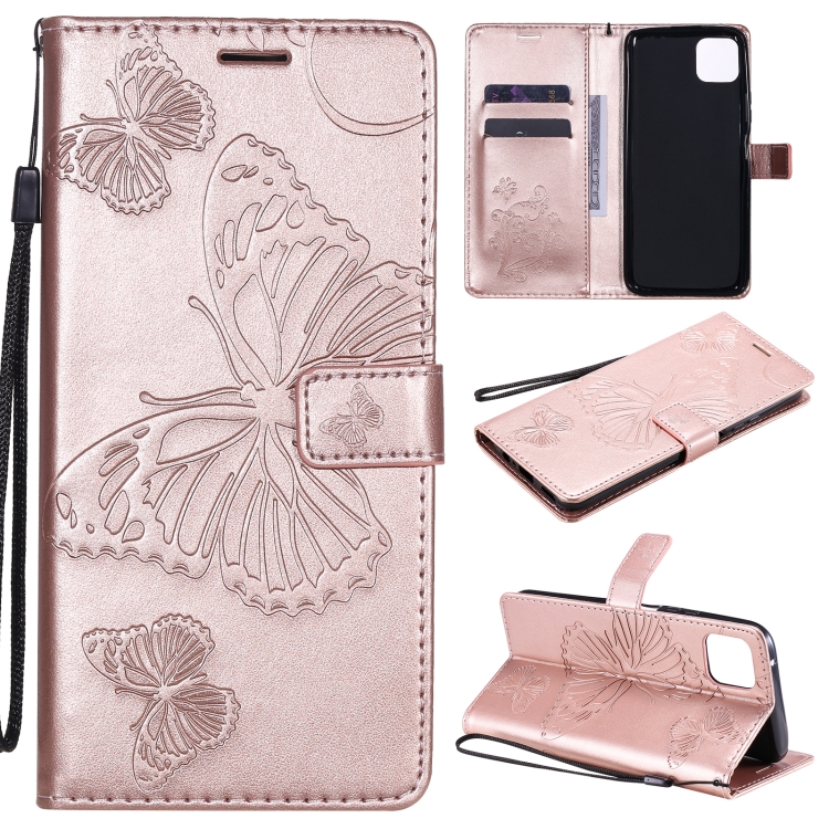 

For Huawei Enjoy 20 5G 3D Butterflies Embossing Pattern Horizontal Flip Leather Case with Holder & Card Slot & Wallet(Rose Gold)