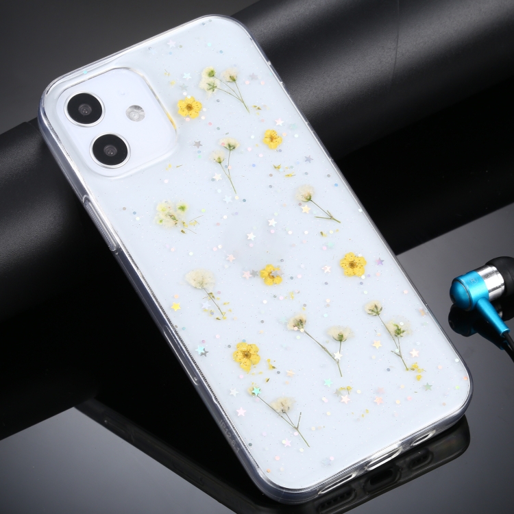 

Gypsophila Flowers Pattern TPU Protective Case For iPhone 12 mini(Yellow)