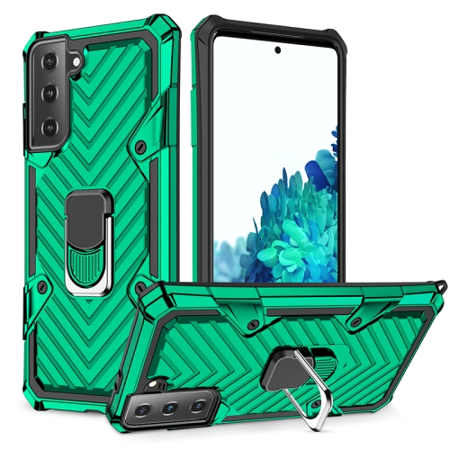 

For Samsung Galaxy S21+ 5G Cool Armor PC + TPU Shockproof Case with 360 Degree Rotation Ring Holder(Dark Green)