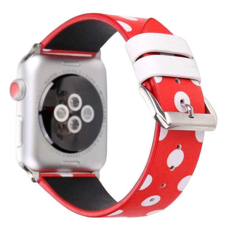 

Fashion Dot Series Watchband For Apple Watch Series 6 & SE & 5 & 4 40mm / 3 & 2 & 1 38mm(Red White)