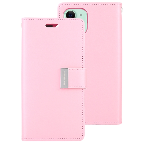 

For iPhone 11 MERCURY GOOSPERY RICH DIARY Crazy Horse Texture Horizontal Flip Leather Case with Holder & Card Slots & Wallet(Pink)