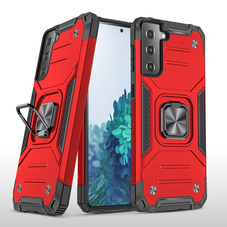 

For Samsung Galaxy S21+ 5G Magnetic Armor Shockproof TPU + PC Case with Metal Ring Holder(Red)