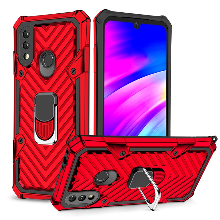 

For Xiaomi Redmi 7 Cool Armor PC + TPU Shockproof Case with 360 Degree Rotation Ring Holder(Red)