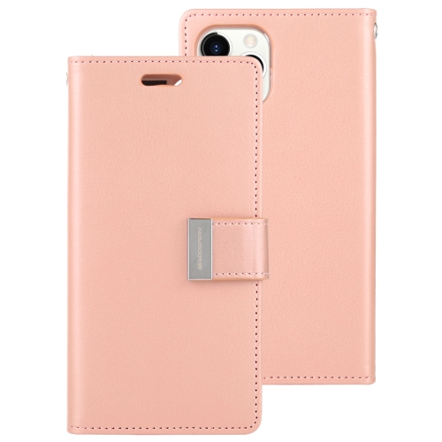 

For iPhone 11 Pro MERCURY GOOSPERY RICH DIARY Crazy Horse Texture Horizontal Flip Leather Case with Holder & Card Slots & Wallet(Rose Gold)