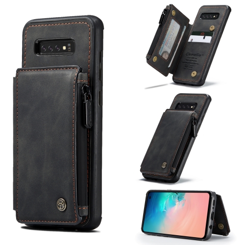 

For Samsung Galaxy S10 CaseMe C20 Multifunctional PC + TPU Protective Case with Holder & Card Slot & Wallet(Black)