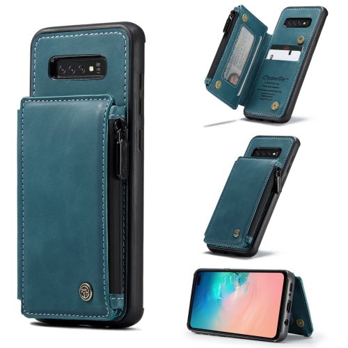 

For Samsung Galaxy S10+ CaseMe C20 Multifunctional PC + TPU Protective Case with Holder & Card Slot & Wallet(Blue)