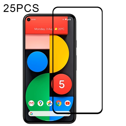 

For Google Pixel 5 25 PCS Full Glue Full Screen Tempered Glass Film