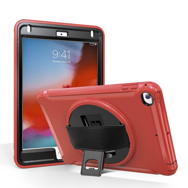 

For iPad mini (2019) & mini 4 360 Degree Rotation PC+TPU Protective Cover with Holder & Hand Strap(Red)