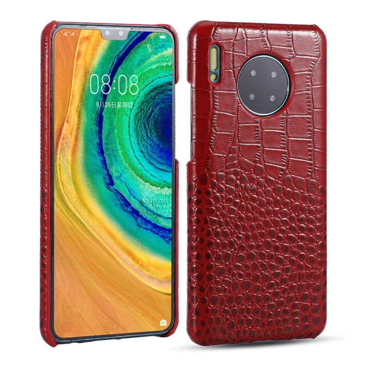 

For Huawei Mate 30 Head-layer Cowhide Leather Crocodile Texture Protective Case(Red)
