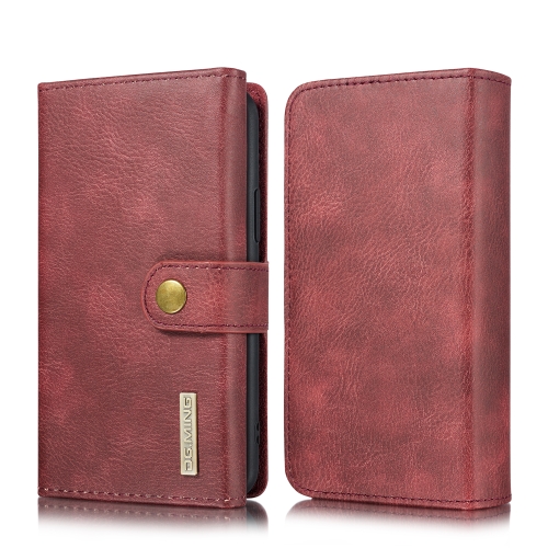 

For iPhone 11 Pro DG.MING Triple Fold Crazy Horse Texture Magnetic Horizontal Flip Leather Case with Holder & Card Slots & Wallet(Red)