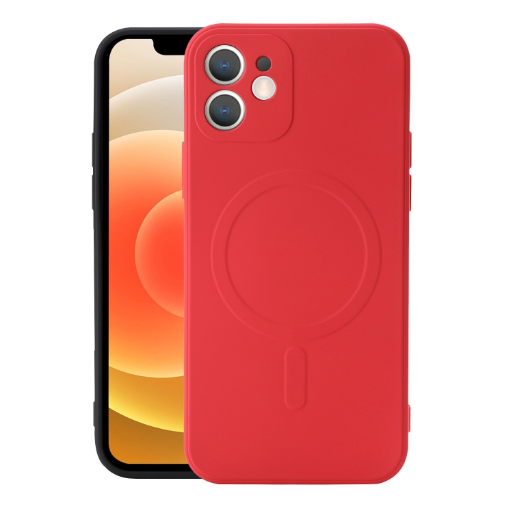 

Liquid Silicone Full Coverage Shockproof Magsafe Case For iPhone 12 mini(Red)