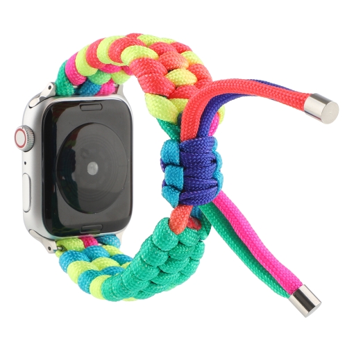 

Umbrella Cord Rainbow Watchband For Apple Watch Series 6 & SE & 5 & 4 40mm / 3 & 2 & 1 38mm(A)