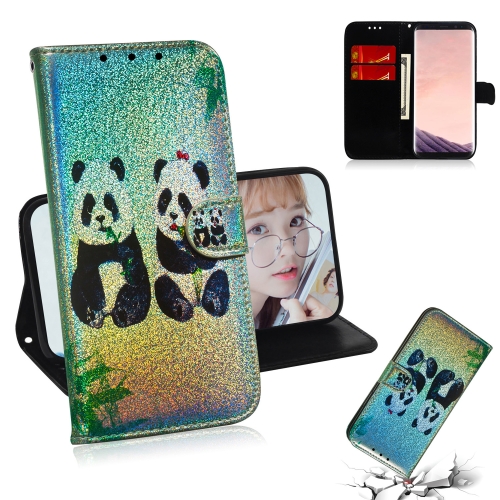 

Colored Drawing Pattern Colorful Magnetic Buckle Horizontal Flip PU Leather Case with Holder & Card Slots & Wallet & Lanyard For Galaxy S8+(Two Pandas)