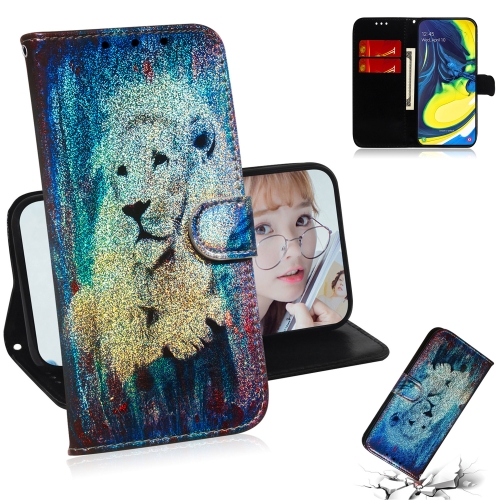 

Colored Drawing Pattern Colorful Magnetic Buckle Horizontal Flip PU Leather Case with Holder & Card Slots & Wallet & Lanyard For Galaxy A80 / A90(White Lion)