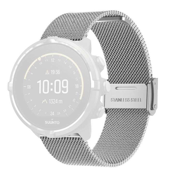

For Suunto 9 Milanese Nice Buckle Replacement Wrist Strap Watchband(Silver)