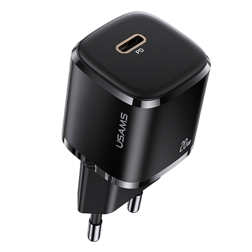 

USAMS US-CC124 T36 20W PD USB-C / Type-C Single Port Mini Travel Charger, EU Plug(Black)