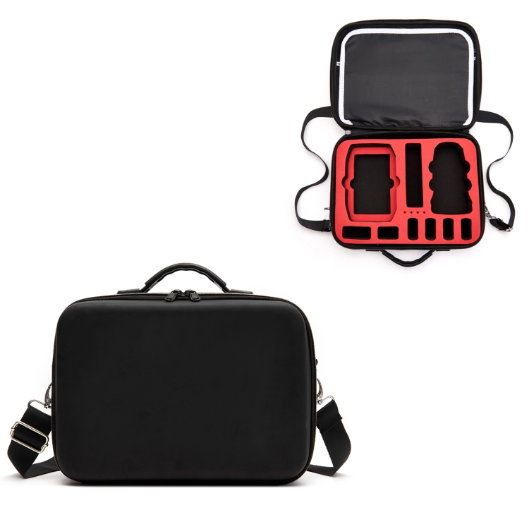 

Multi-function PU Shoulder Storage Bag Suitcase with Baffle For DJI Mavic Mini 2(Red Liner)