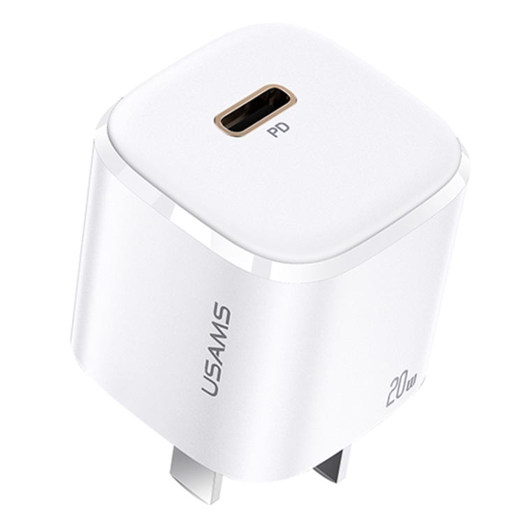 

USAMS US-CC123 T36 20W PD USB-C / Type-C Single Port Mini Travel Charger, CN Plug(White)