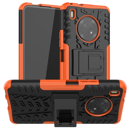 

For Huawei Enjoy 20 Plus 5G / Y9a Tire Texture Shockproof TPU+PC Protective Case with Holder(Orange)