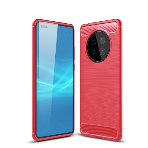 

For Huawei Mate 40 Brushed Texture Carbon Fiber TPU Case(Red)