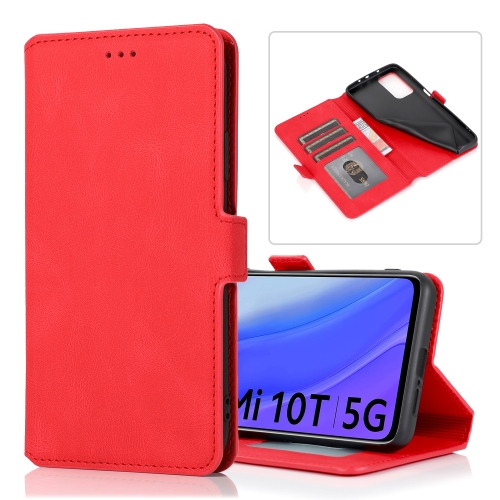 

For Xiaomi Mi 10T 5G Retro Magnetic Closing Clasp Horizontal Flip Leather Case with Holder & Card Slots & Photo Frame & Wallet (Red)