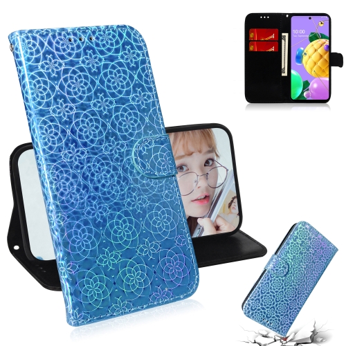 

For LG K42 / K52 / Q52 Solid Color Colorful Magnetic Buckle Horizontal Flip PU Leather Case with Holder & Card Slots & Wallet & Lanyard(Sky Blue)