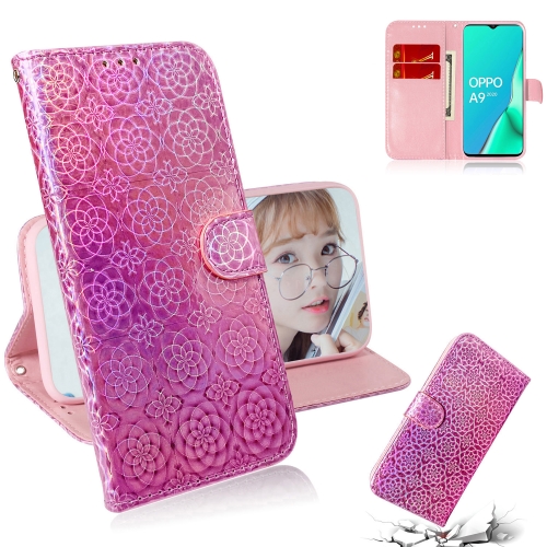 

For OPPO A9 2020 / A5 2020 / A11 Solid Color Colorful Magnetic Buckle Horizontal Flip PU Leather Case with Holder & Card Slots & Wallet & Lanyard(Pink)