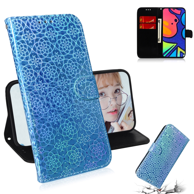

For Samsung Galaxy F41 Solid Color Colorful Magnetic Buckle Horizontal Flip PU Leather Case with Holder & Card Slots & Wallet & Lanyard(Sky Blue)