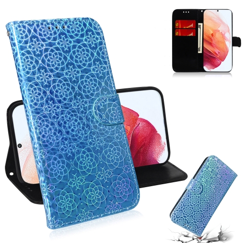 

For Samsung Galaxy S21 5G Solid Color Colorful Magnetic Buckle Horizontal Flip PU Leather Case with Holder & Card Slots & Wallet & Lanyard(Sky Blue)