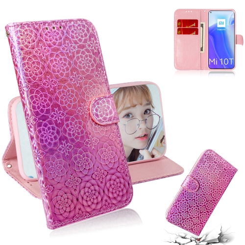 

For Xiaomi Mi 10T Pro 5G / 10T 5G Solid Color Colorful Magnetic Buckle Horizontal Flip PU Leather Case with Holder & Card Slots & Wallet & Lanyard(Pink)