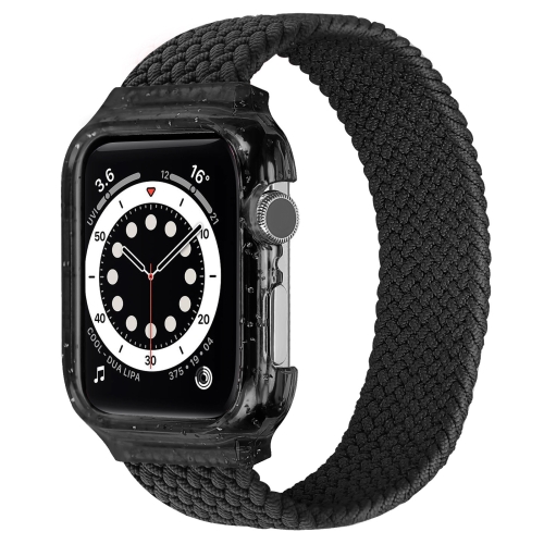 

Weave Replacement Wrist Strap Watchbands with Frame For Apple Watch Series 6 & SE & 5 & 4 44mm / 3 & 2 & 1 42mm, Length:145mm(Black)