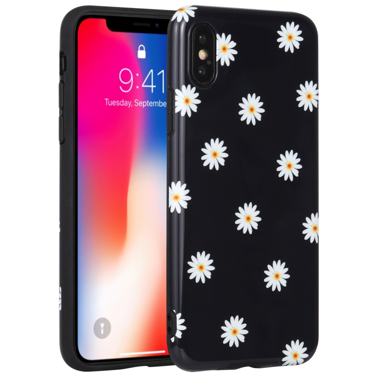 

Flowers Pattern IMD Shockproof TPU Protective Case For iPhone XS / X(O)