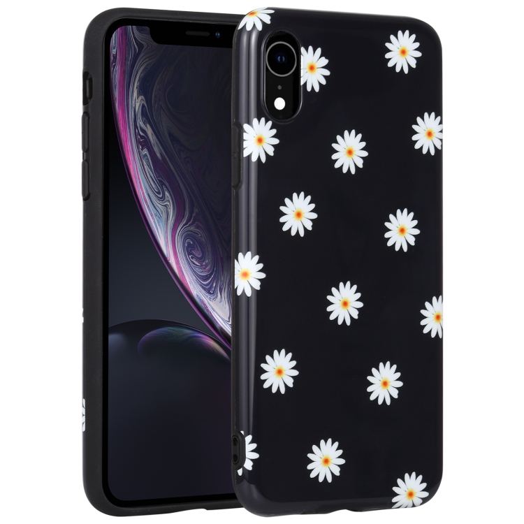 

Flowers Pattern IMD Shockproof TPU Protective Case For iPhone XR(O)
