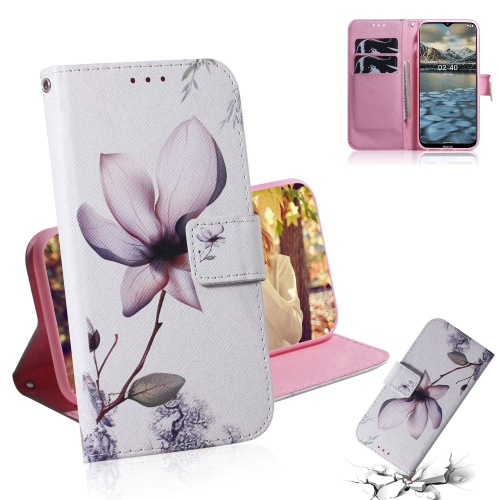 

For Nokia 2.4 Coloured Drawing Horizontal Flip Leather Case, with Holder & Card Slots & Wallet(Magnolia Flower)