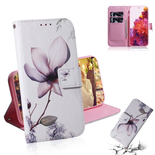 

For Samsung Galaxy S21 Ultra 5G Coloured Drawing Horizontal Flip Leather Case, with Holder & Card Slots & Wallet(Magnolia Flower)