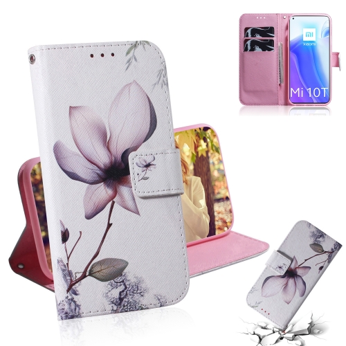 

For Xiaomi Mi 10T / 10T Pro 5G Coloured Drawing Horizontal Flip Leather Case, with Holder & Card Slots & Wallet(Magnolia Flower)