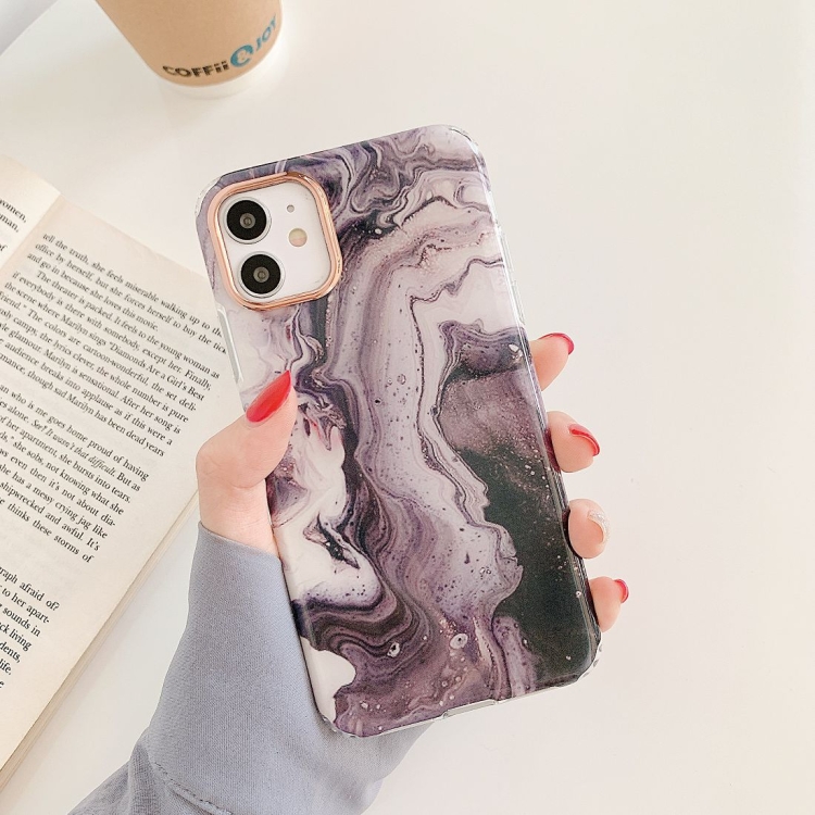 

Marble Pattern Dual-side Laminating TPU Protective Case For iPhone 12 / 12Pro(Lime Flow Gold)