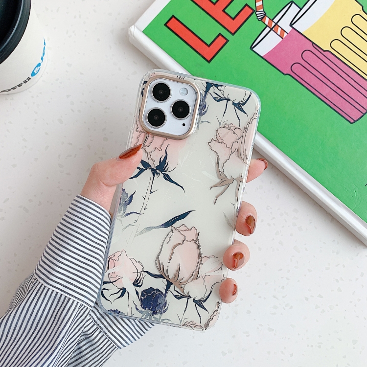 

Golden Circle Flower Pattern Dual-side Laminating TPU Case For iPhone 11 Pro Max(Vintage Red Flower)