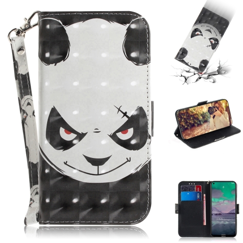 

For Nokia 3.4 3D Colored Drawing Horizontal Flip Leather Case with Holder & Card Slots & Wallet & Lanyard(Angry Bear)