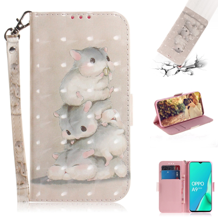 

For OPPO A11 3D Colored Drawing Horizontal Flip Leather Case with Holder & Card Slots & Wallet & Lanyard(Squirrels)