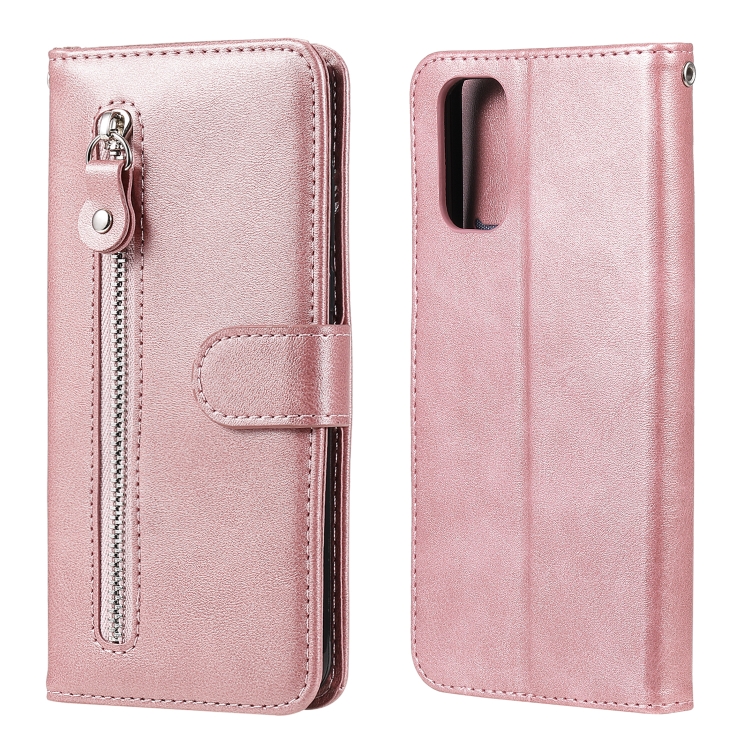

For OPPO Realme 7 Pro Fashion Calf Texture Zipper Horizontal Flip Leather Case with Holder & Card Slots & Wallet(Rose Gold)