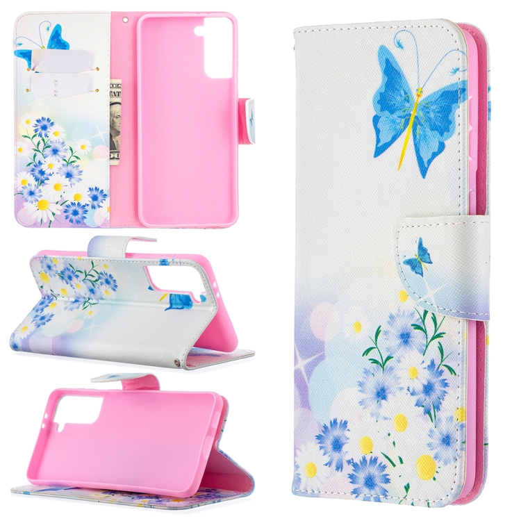 

For Samsung Galaxy S30 Plus Colored Drawing Pattern Horizontal Flip Leather Case with Holder & Card Slots & Wallet(Flower and Butterfly)
