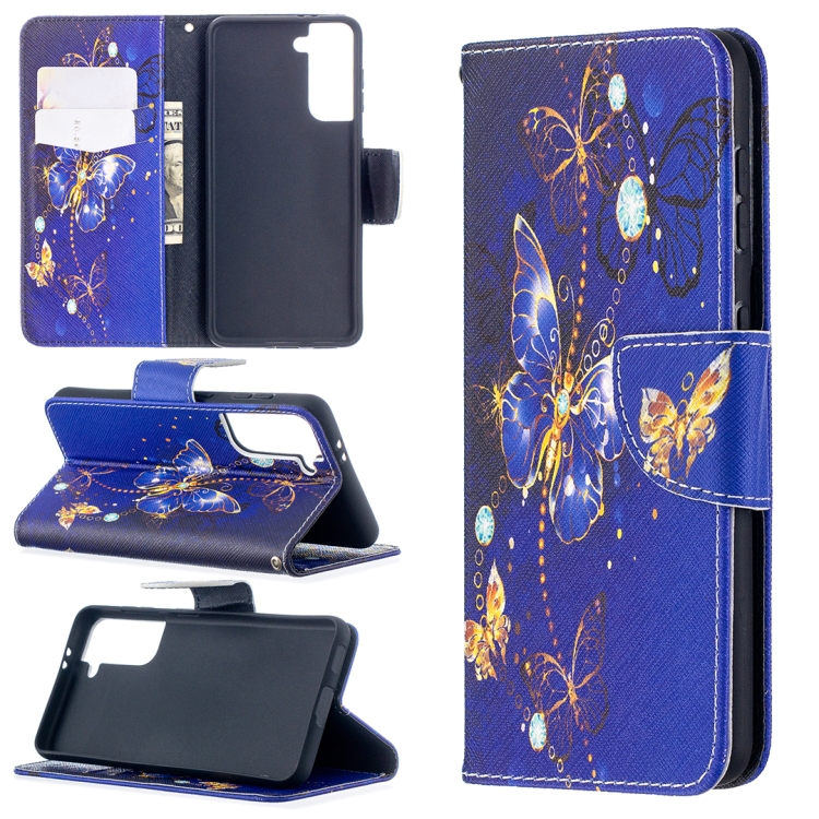 

For Samsung Galaxy S30 Colored Drawing Pattern Horizontal Flip Leather Case with Holder & Card Slots & Wallet(Purple Butterfly)