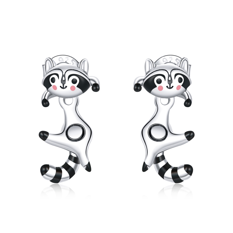

S925 Sterling Silver Raccoon Women Earrings