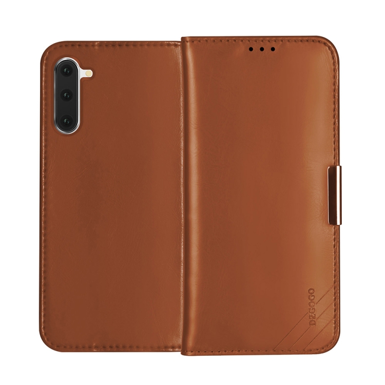 

For Galaxy Note 10 DZGOGO ROYALE II Series Magnetic Horizontal Flip Genuine Leather Case with Card Slots & Holder(Brown)