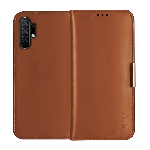 

For Galaxy Note 10+ DZGOGO ROYALE II Series Magnetic Horizontal Flip Genuine Leather Case with Card Slots & Holder(Brown)