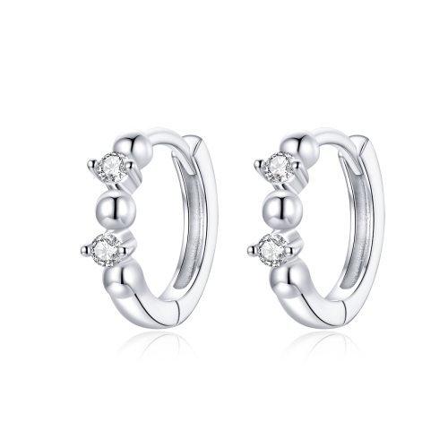 

S925 Sterling Silver Simple Style Zircon Women Earrings