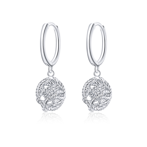 

S925 Sterling Silver Hollow Yarn Ball Women Earrings