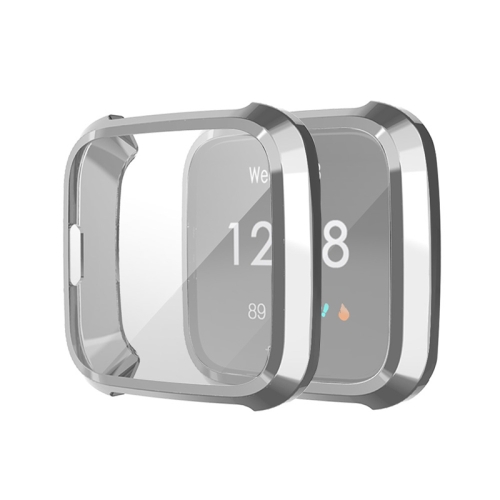 

For Fitbit Versa Lite Smart Watch Full Coverage Plating TPU Protective Case(Grey)